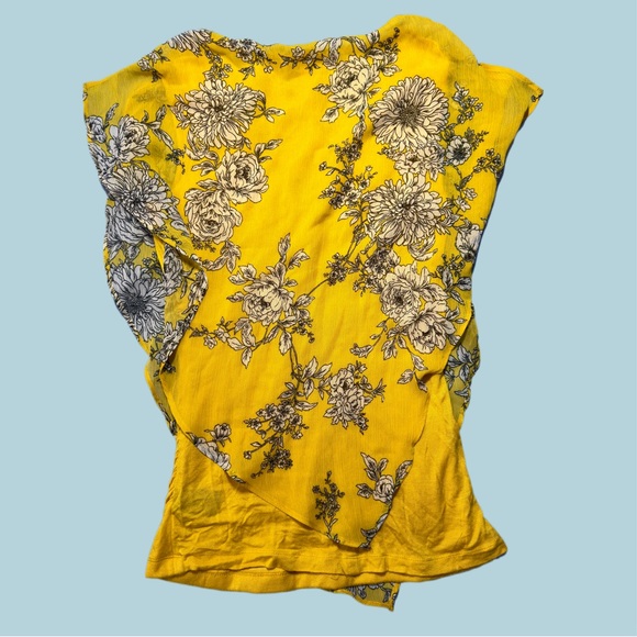 BCX yellow floral top / blouse - Picture 2 of 2